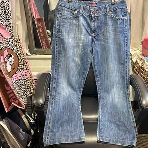 Wrangler Women's Distressed Straight-Leg Blue Jeans